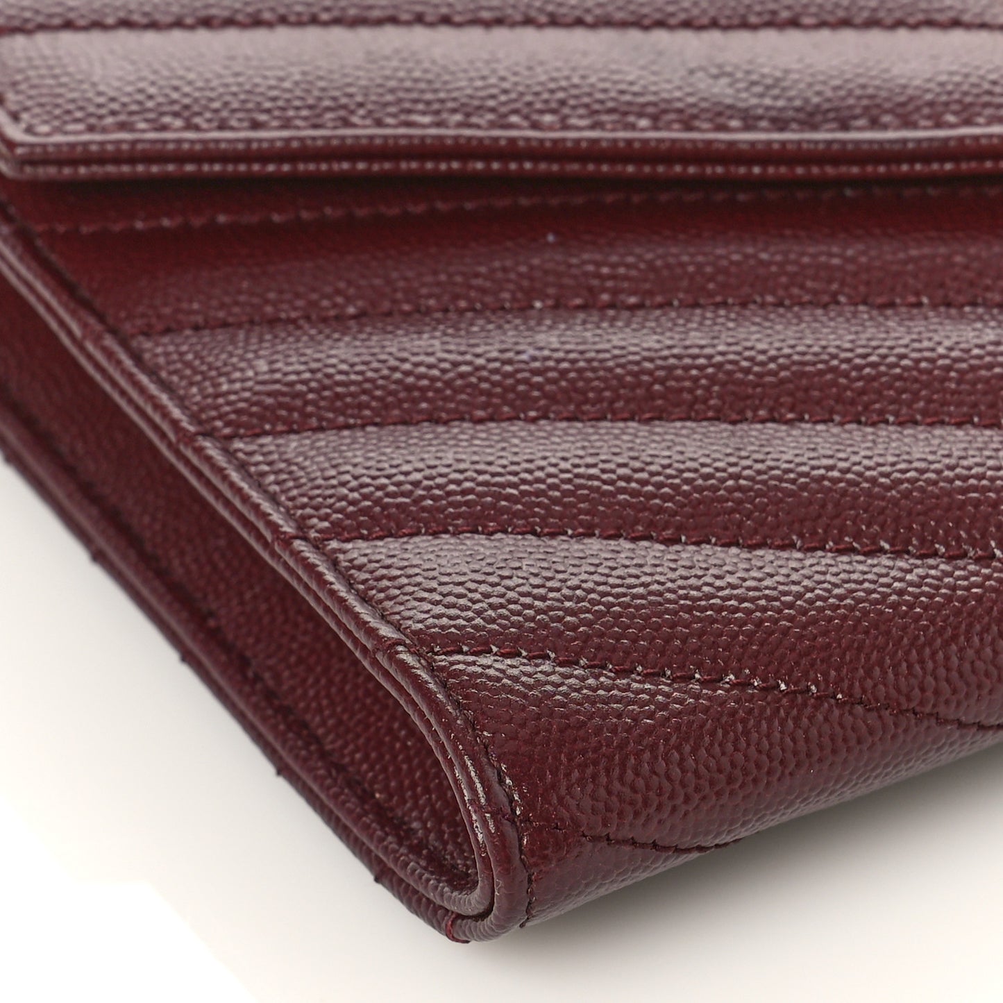 Grain De Poudre Matelasse Chevron Monogram Envelope Clutch Palissandre
