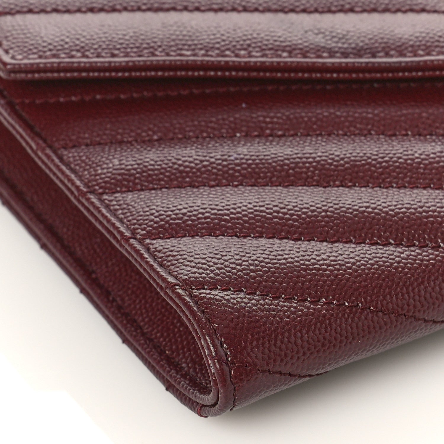 Saint Laurent Grain De Poudre Matelasse Chevron Monogram Envelope Clutch Palissandre 7 of 9