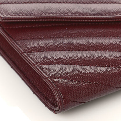 Saint Laurent Grain De Poudre Matelasse Chevron Monogram Envelope Clutch Palissandre 7 of 9