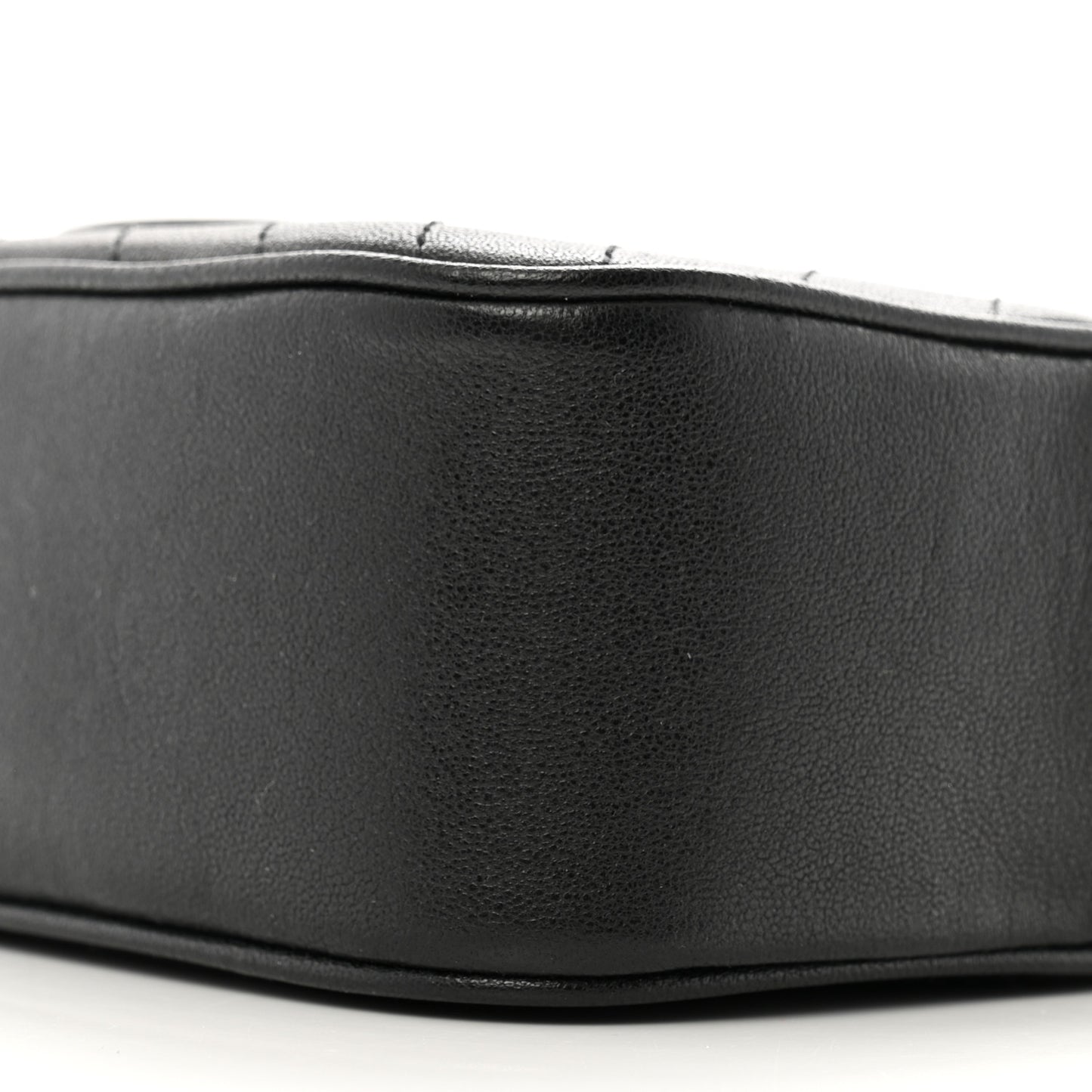 Sakai Be Green Calfskin Diagonal Stitched Small Blondie Shoulder Bag Black