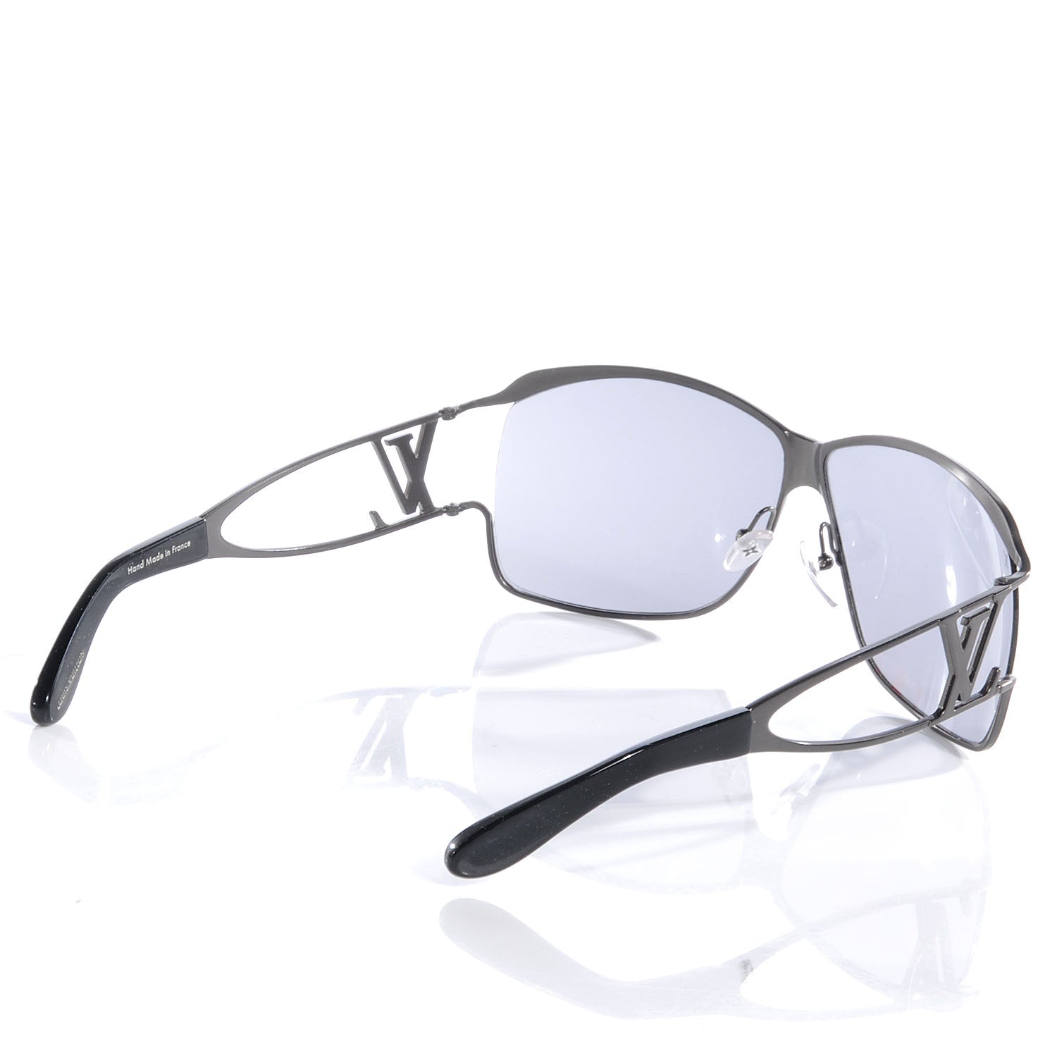 Louis Vuitton Metal LV Logo Aviator Sunglasses Black 2 of 5