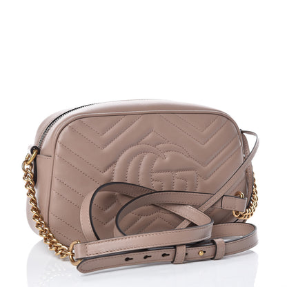 Gucci Calfskin Matelasse Small GG Marmont Chain Shoulder Bag Porcelain Rose 3 of 11