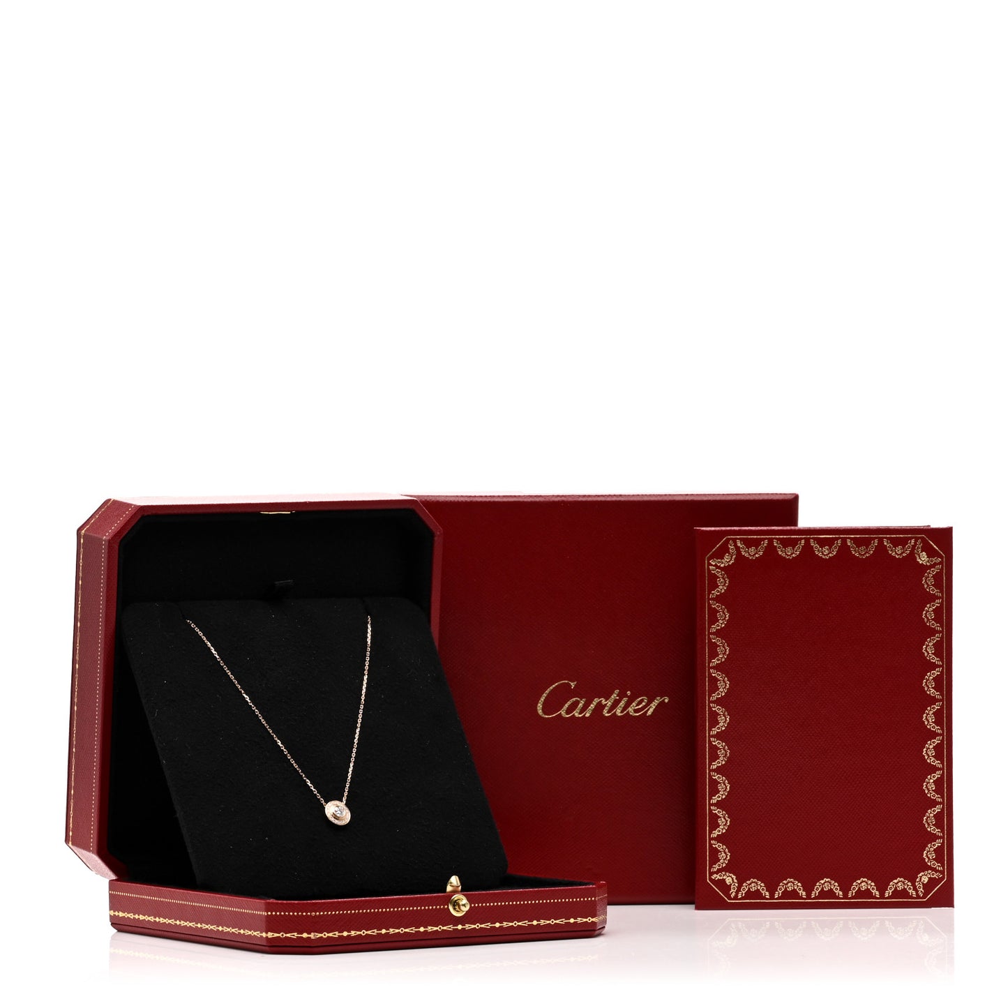 18K Pink Gold Diamond .19ct D'Amour Pave Necklace