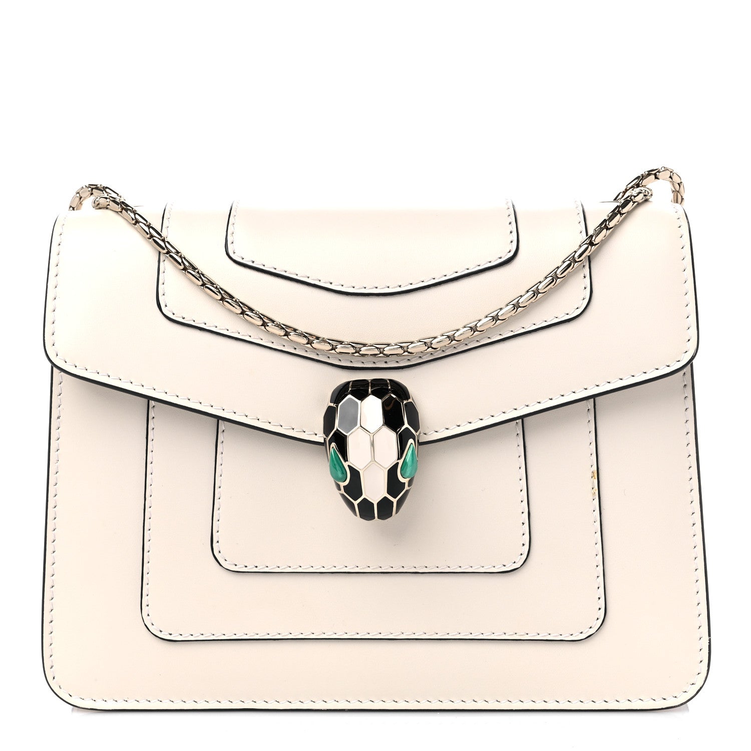 Bulgari Small Serpenti Forever Snake Strap Crossbody Bag White Agate 2 of 9