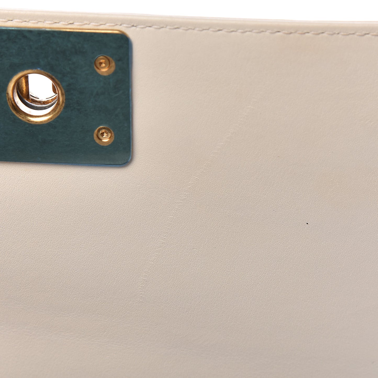 Caviar Suede Calfskin Chevron Medium Boy Flap White