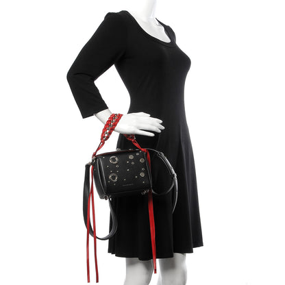 Alexander McQueen Calfskin Grommet Studded Box Shoulder Bag 19 Black 2 of 8