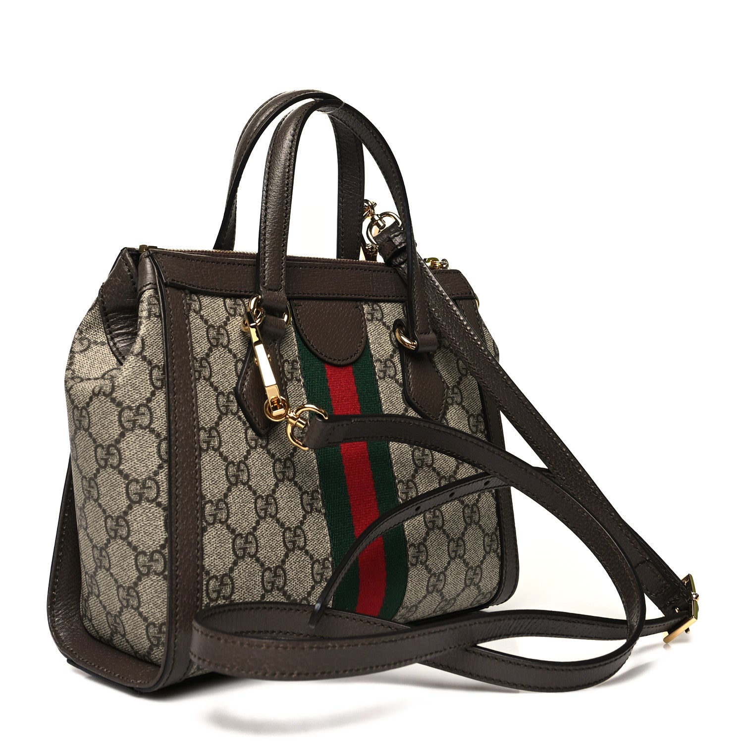 Gucci GG Supreme Monogram Small Ophidia Tote Bag Brown 3 of 14