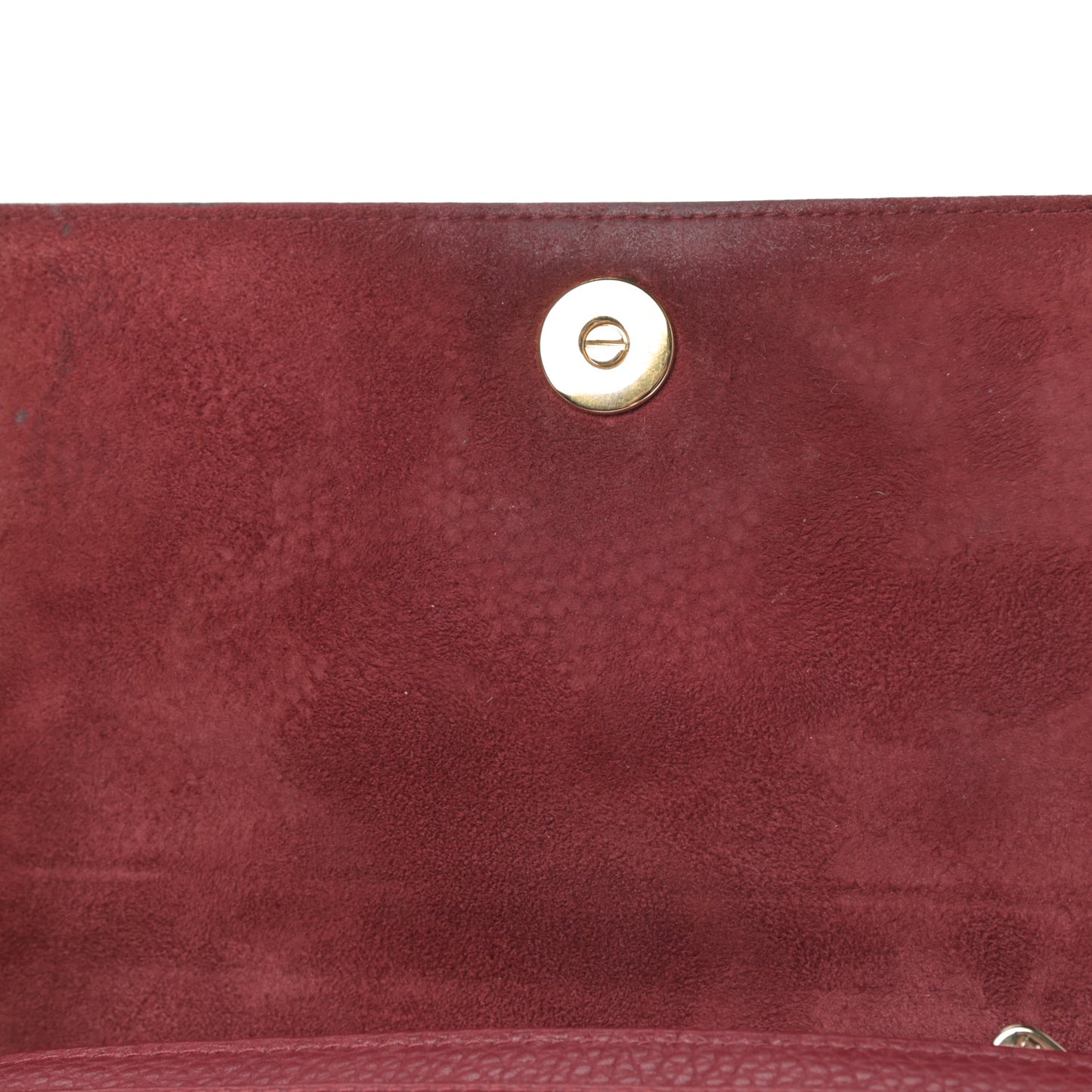 Grained Calfskin Diorama Wallet on Chain Pouch Burgundy