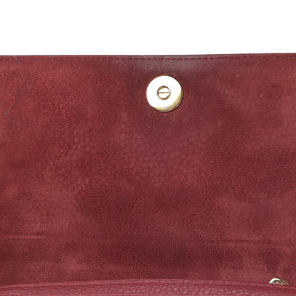 Christian Dior Grained Calfskin Diorama Wallet on Chain Pouch Burgundy 12 of 15
