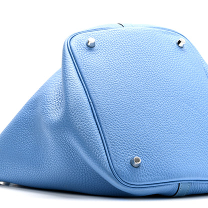 Hermes Taurillon Clemence Swift Picotin Lock 22 MM Bleu Paradis 9 of 10