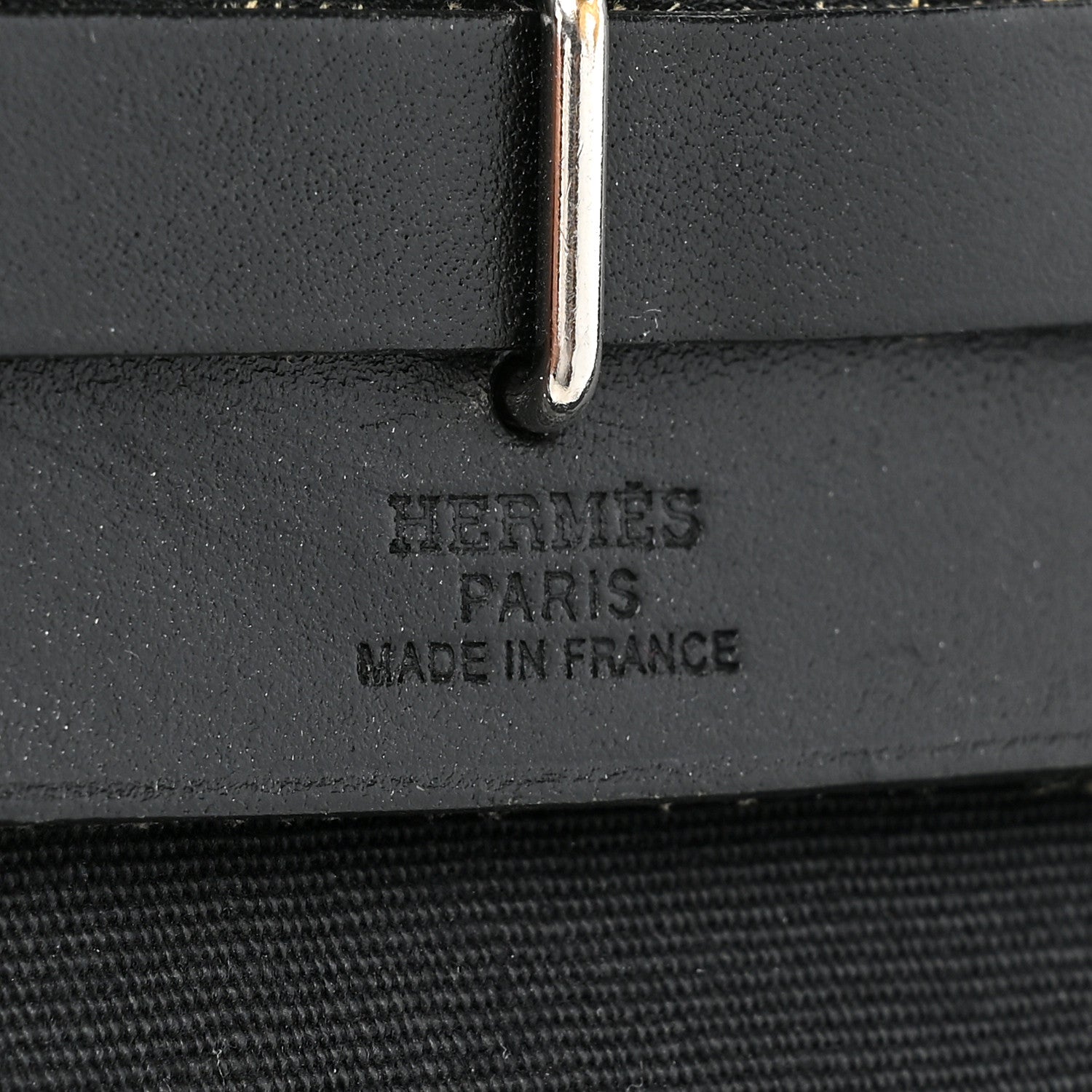 Hermes Toile Vache Calfskin Herbag Clutch Ficelle Black 7 of 18