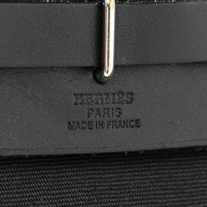 Hermes Toile Vache Calfskin Herbag Clutch Ficelle Black 7 of 18