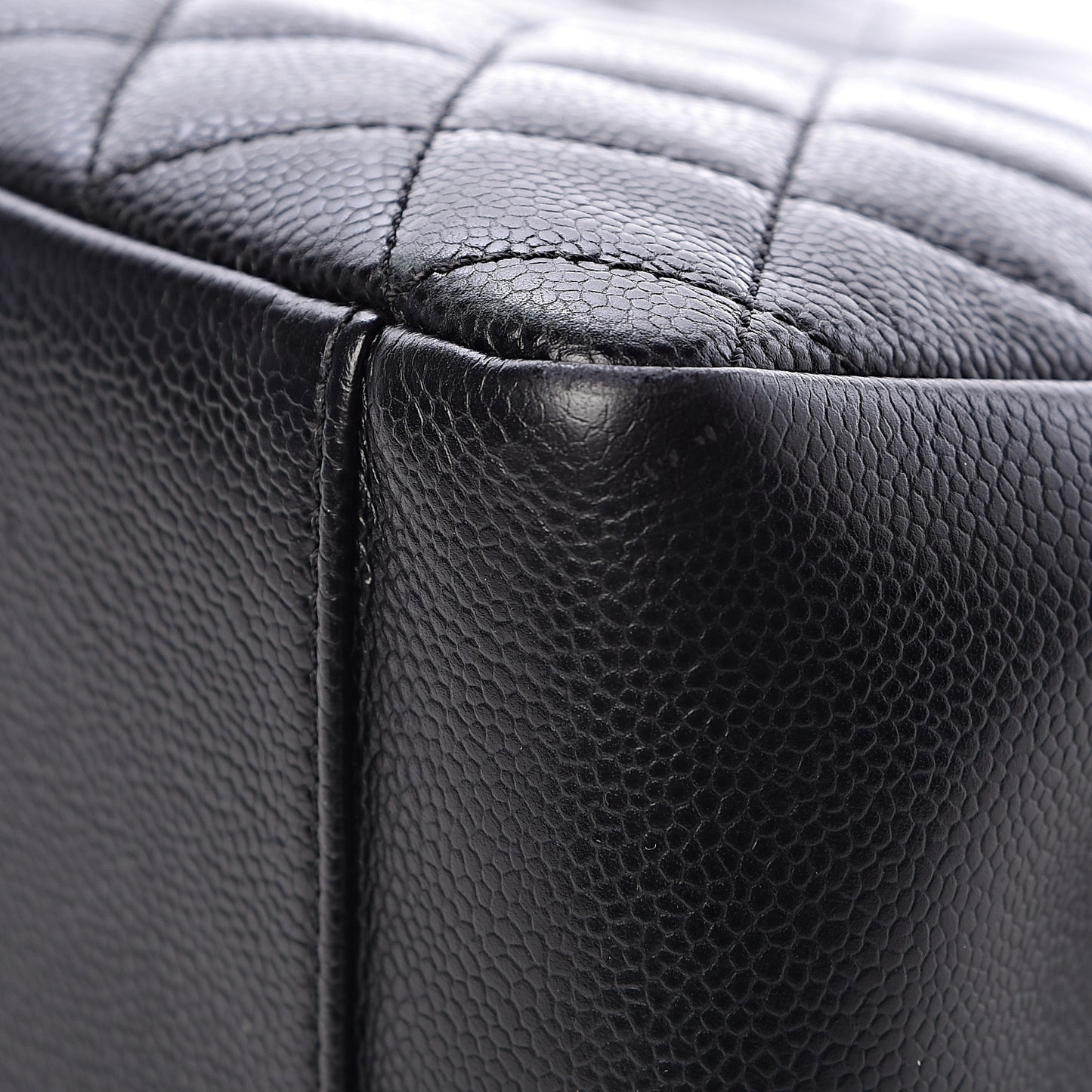 Caviar Quilted Grand Shopping Tote GST Black