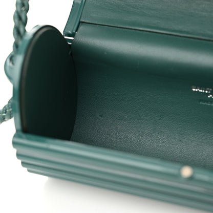 Saint Laurent Ribbed Plexiglass Lambskin Fringe Monogram Opium Box Bag Green 13 of 16