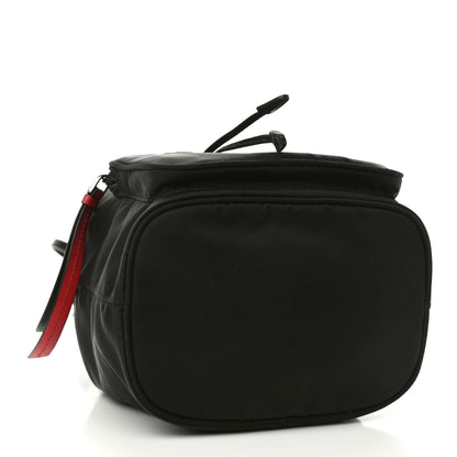 Prada Tessuto Nylon Studded New Vela Mini Bucket Crossbody Bag Black Fuoco 4 of 9