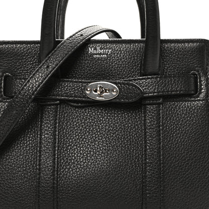 Mulberry Small Classic Grain Micro Bayswater Zip Tote Black 7 of 9