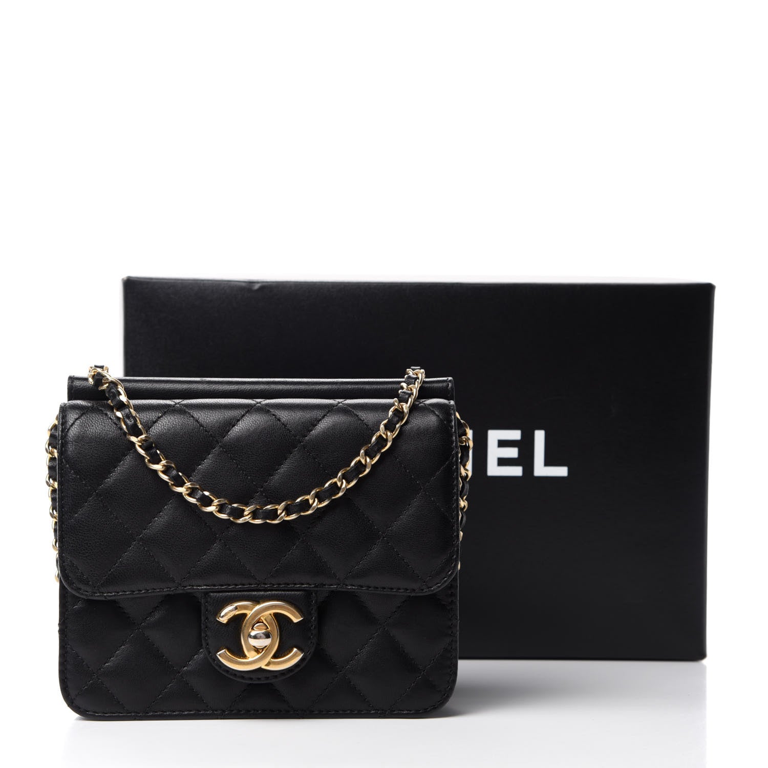 Chanel Lambskin Quilted Crossing Times Mini Flap Black 11 of 11