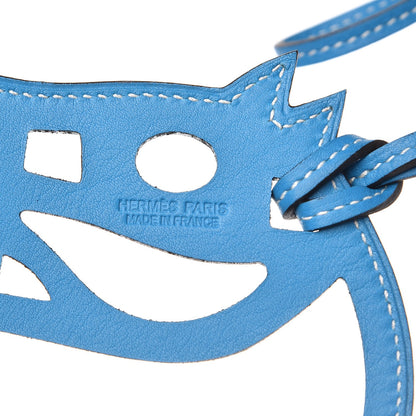 Hermes Swift Paddock Cheval Horse Bag Charm Bleu Zanzibar 3 of 4