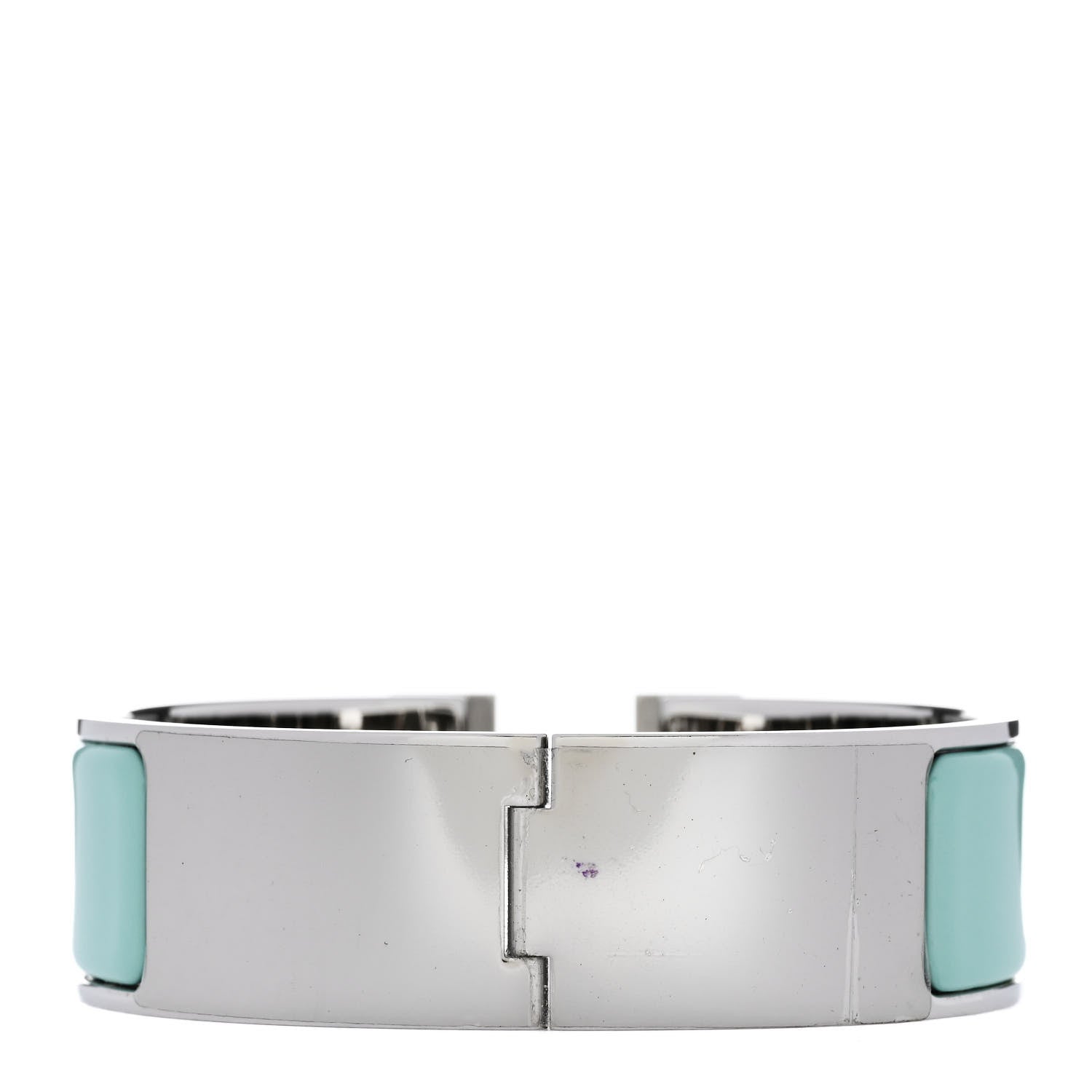 Hermes Enamel Wide Clic Clac H Bracelet GM Lagon White 3 of 4