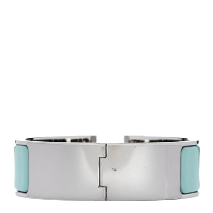 Hermes Enamel Wide Clic Clac H Bracelet GM Lagon White 3 of 4