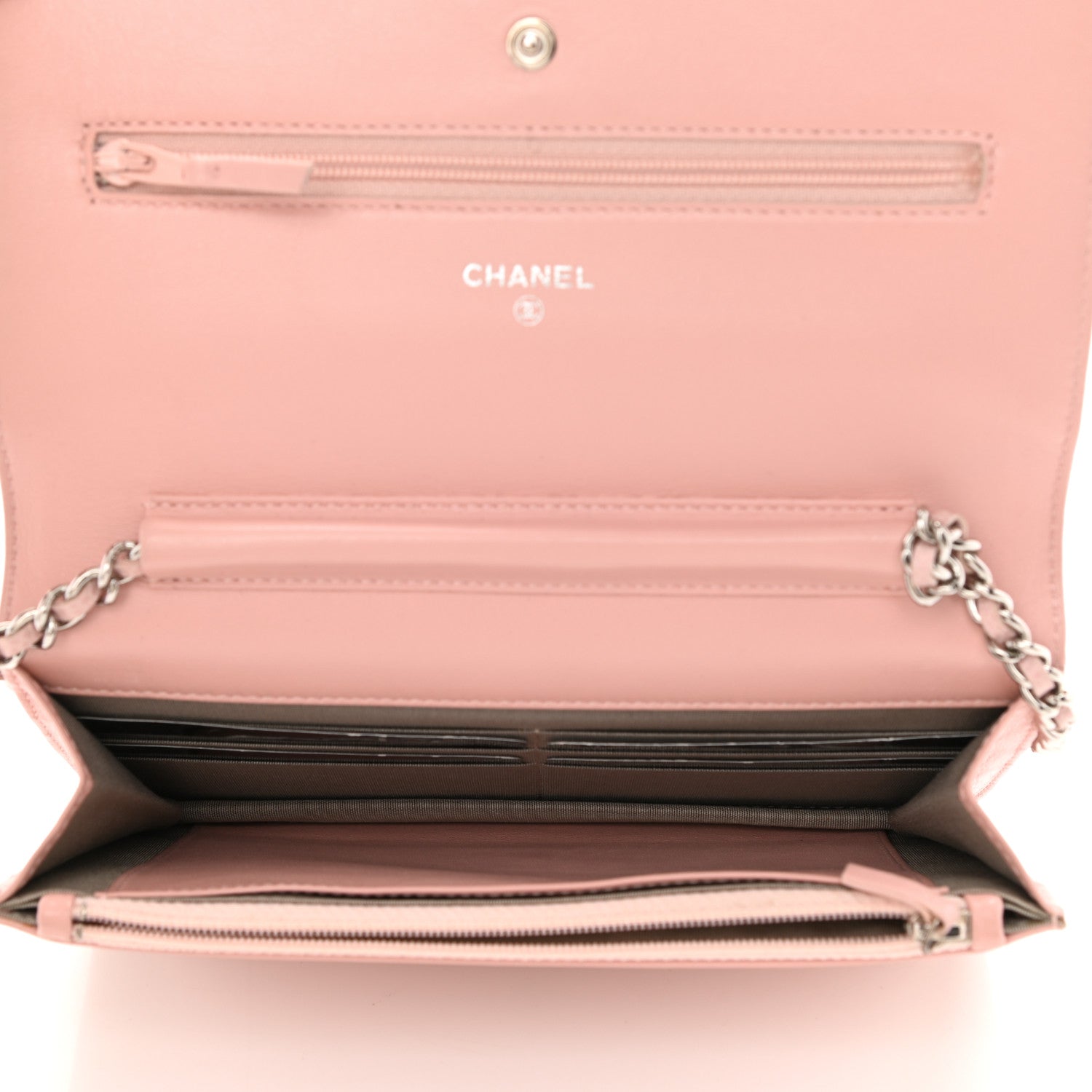 Chanel Caviar Timeless CC Wallet On Chain WOC Pink 4 of 9