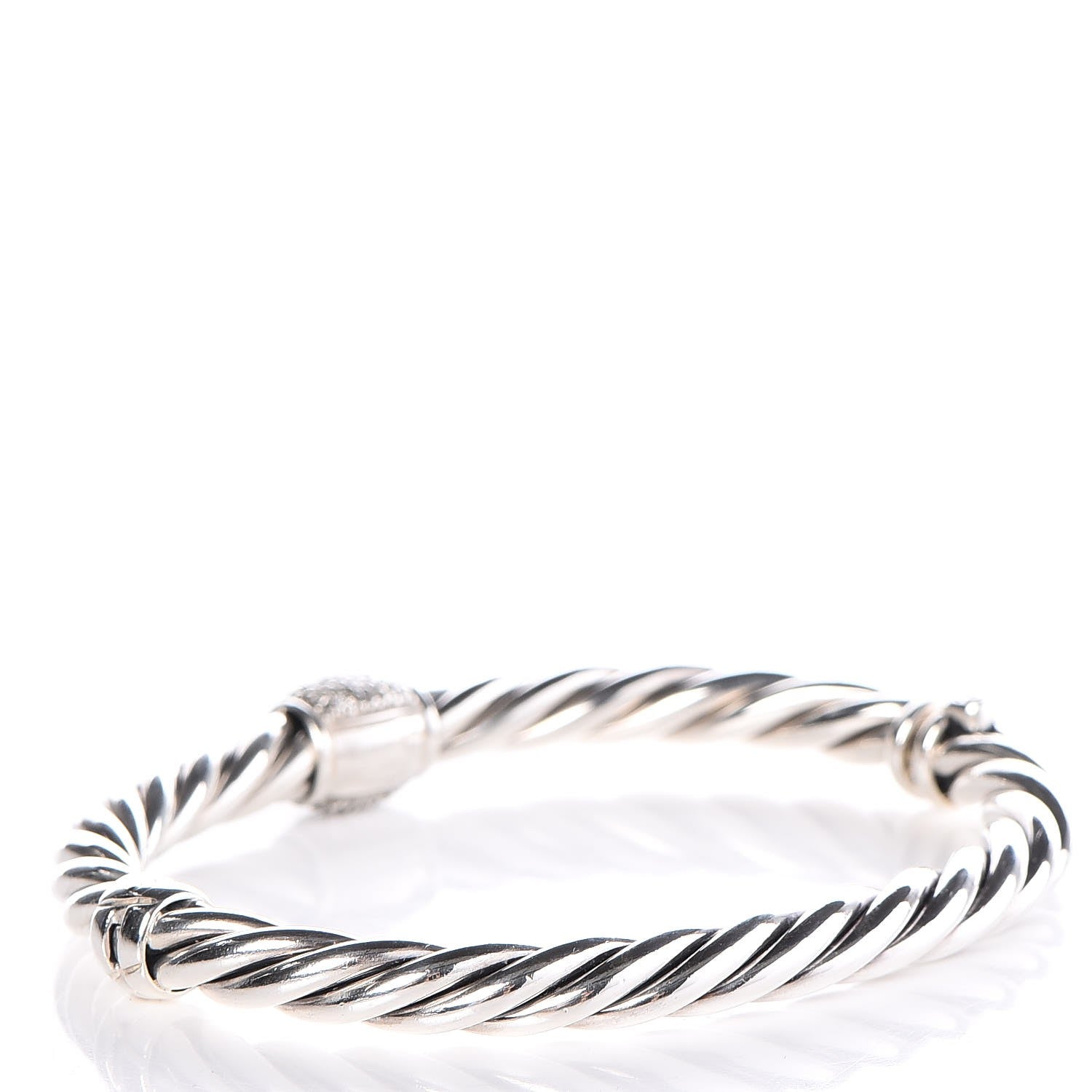 David Yurman Sterling Silver Diamond 6mm Moonlight Ice Bracelet 3 of 5