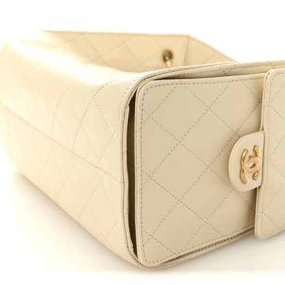 Chanel Caviar Quilted Small Chanel 25 Handbag Light Beige 10 of 11