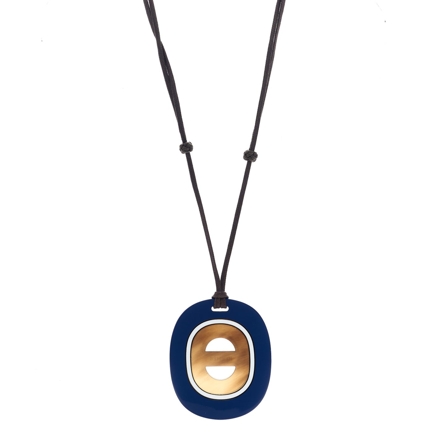 Lacquered Buffalo Horn Fidelio Pendant Necklace