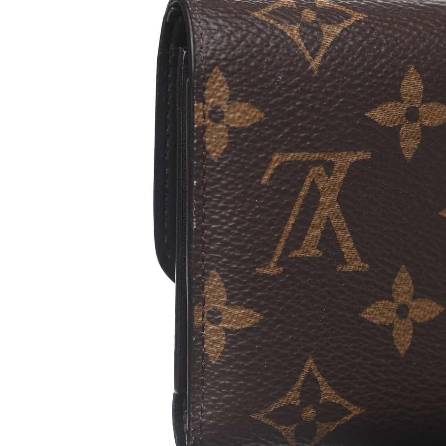 Monogram Flower Lock Compact Wallet Black