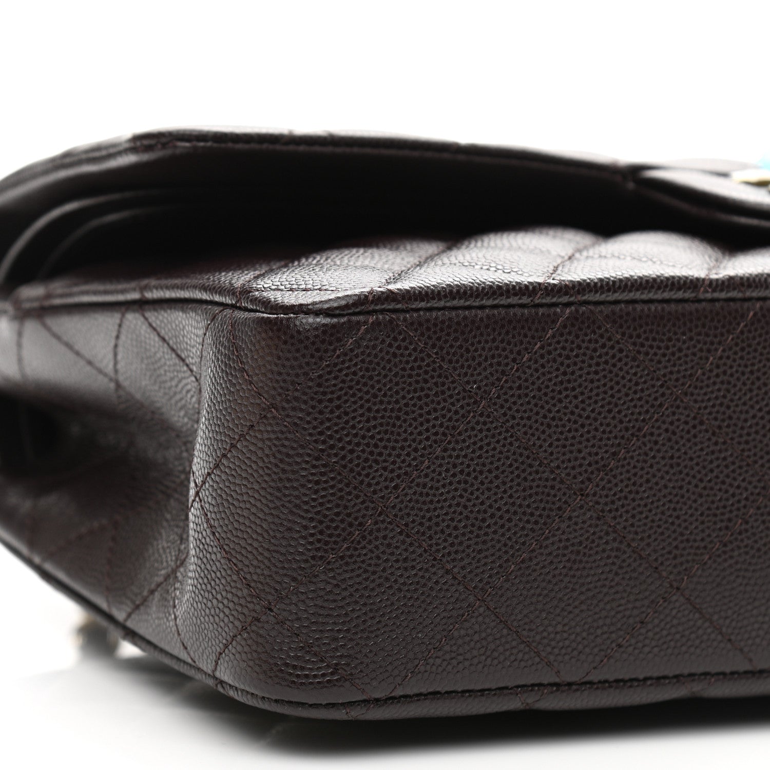Chanel Caviar Quilted Medium Double Flap Dark Brown 8 of 9