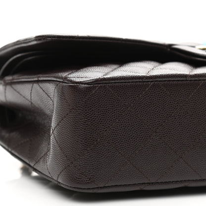 Chanel Caviar Quilted Medium Double Flap Dark Brown 8 of 9