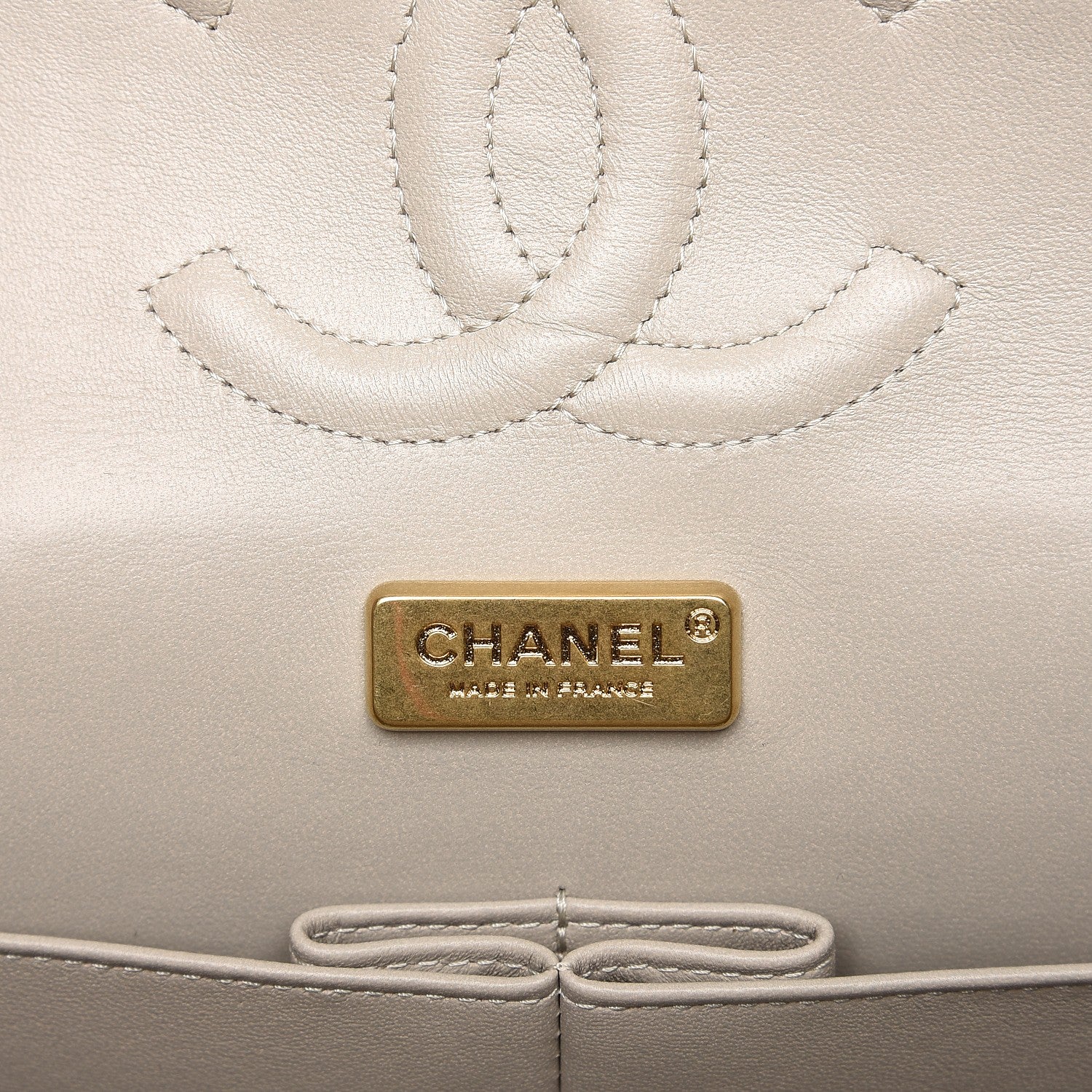 Chanel Lambskin Hand Painted Medium Double Flap Ecru Black 7 of 8