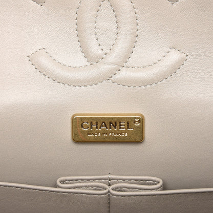 Chanel Lambskin Hand Painted Medium Double Flap Ecru Black 7 of 8