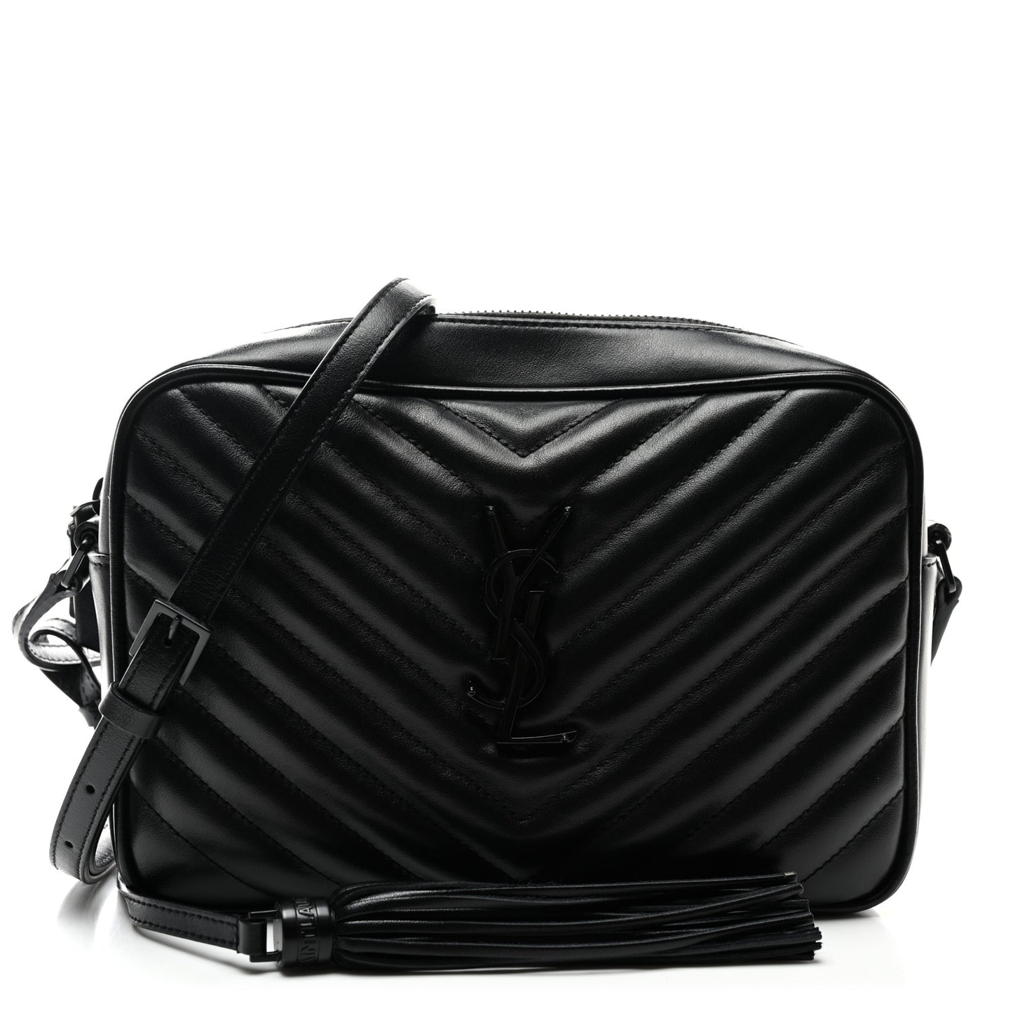 Calfskin Matelasse Monogram Monochrome Lou Camera Bag Black