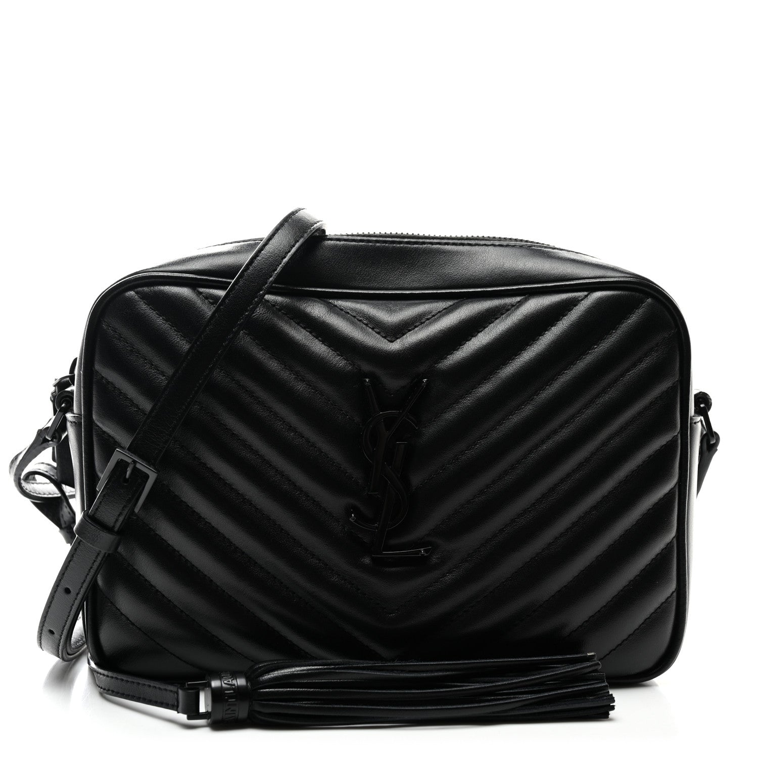Saint Laurent Calfskin Matelasse Monogram Monochrome Lou Camera Bag Black 1 of 9
