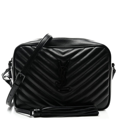 Saint Laurent Calfskin Matelasse Monogram Monochrome Lou Camera Bag Black 1 of 9