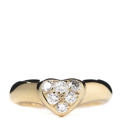 Tiffany 18K Yellow Gold Diamond Heart Band Ring 47 4 1 of 4