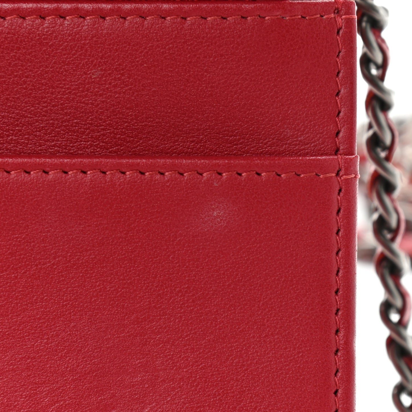 Caviar Quilted Boy Wallet On Chain WOC Red