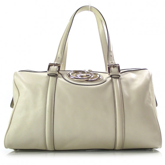 Gucci Leather Britt Large Boston Ivory 1 of 11