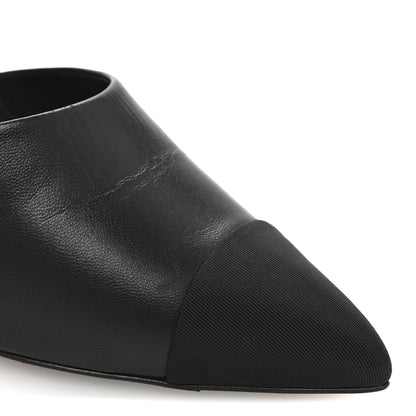 Chanel Goatskin Grosgrain Cap Toe Pearl Mule 38.5 Black 10 of 11