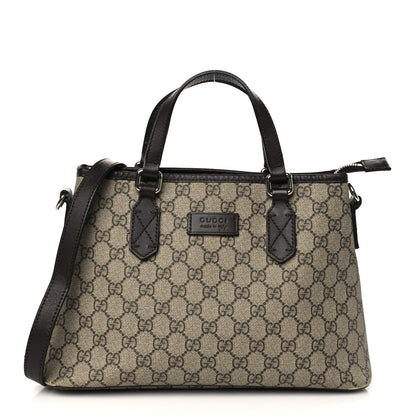 Gucci GG Supreme Monogram Small Zippered Tote Dark Brown 1 of 7