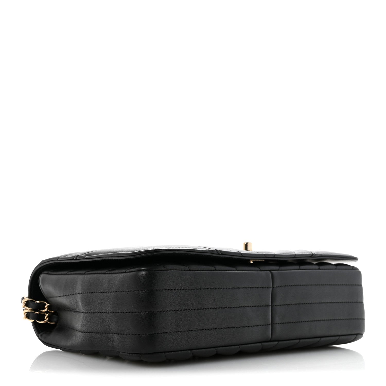 Chanel Calfskin Chevron Quilted Large Statement Flap Black 3 of 11