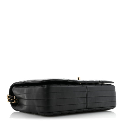Chanel Calfskin Chevron Quilted Large Statement Flap Black 3 of 11