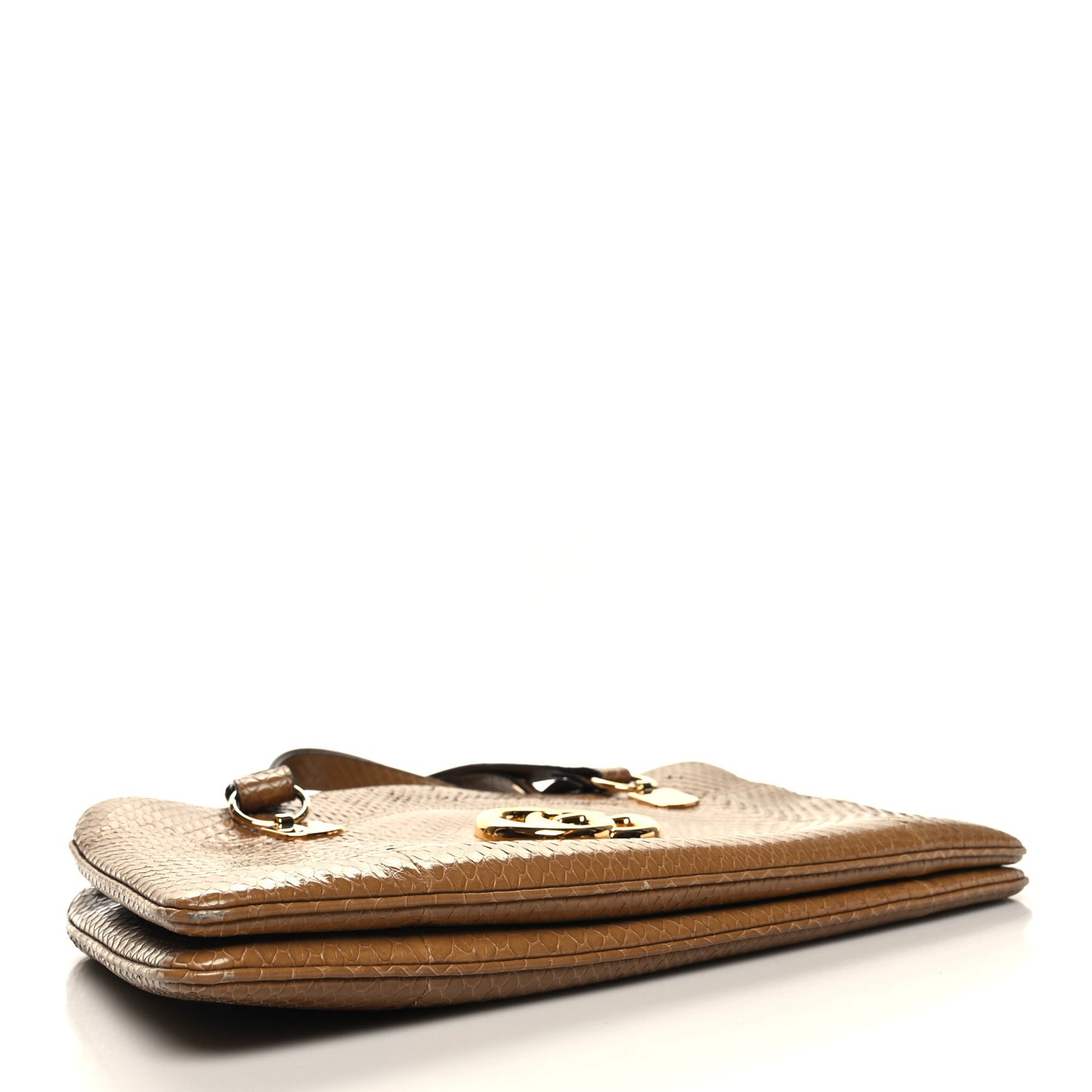 Snakeskin Large Arli Top Handle Bag Taupe