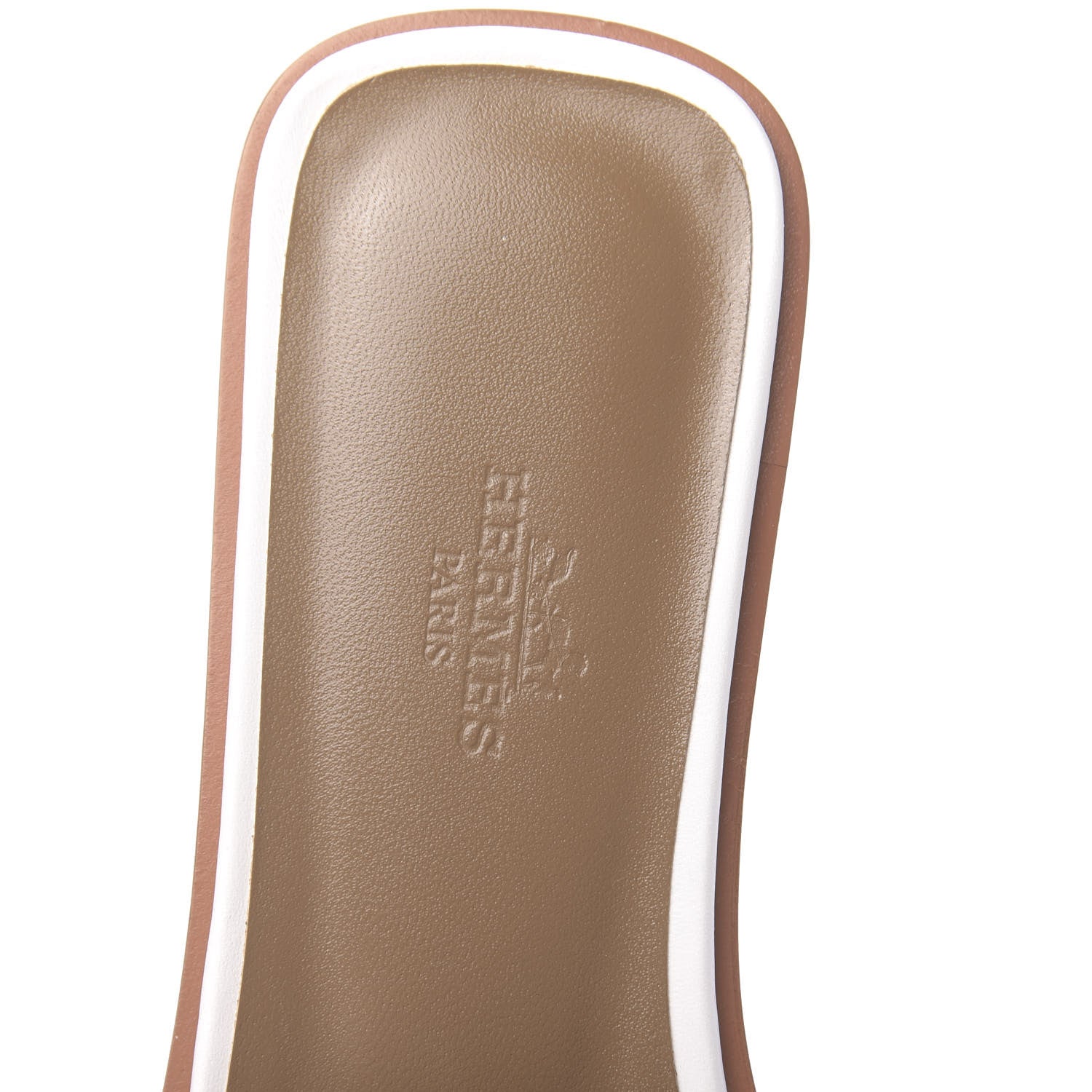 Hermes Box Calfskin Oran Sandals 37.5 White 6 of 9