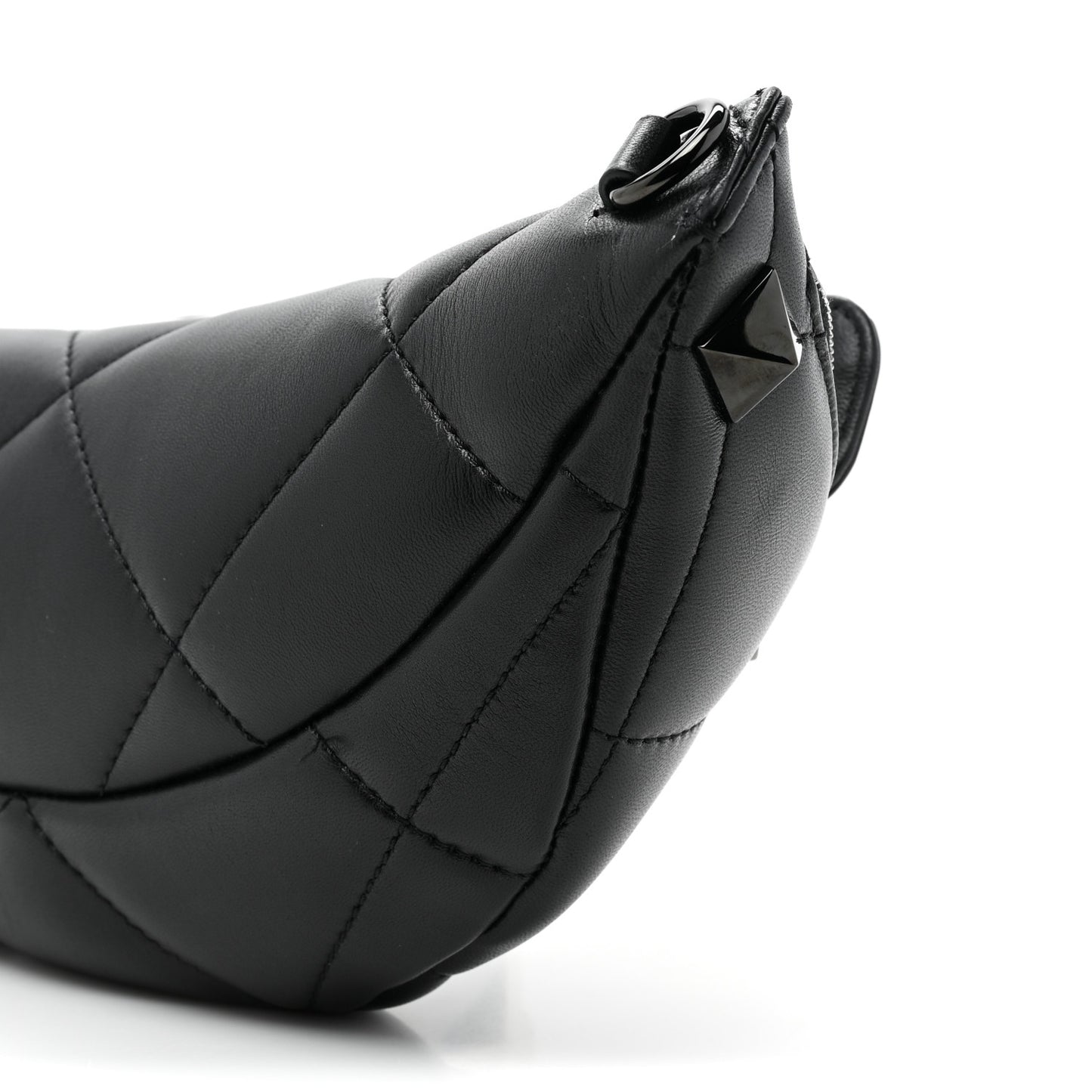 Nappa Monochrome Roman Stud Belt Bag Black