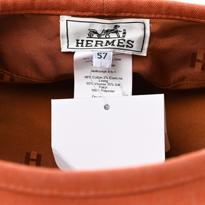 Hermes Denim Saint Honore Cliquetis Beret Hat 57 Orange Meranti 9 of 9