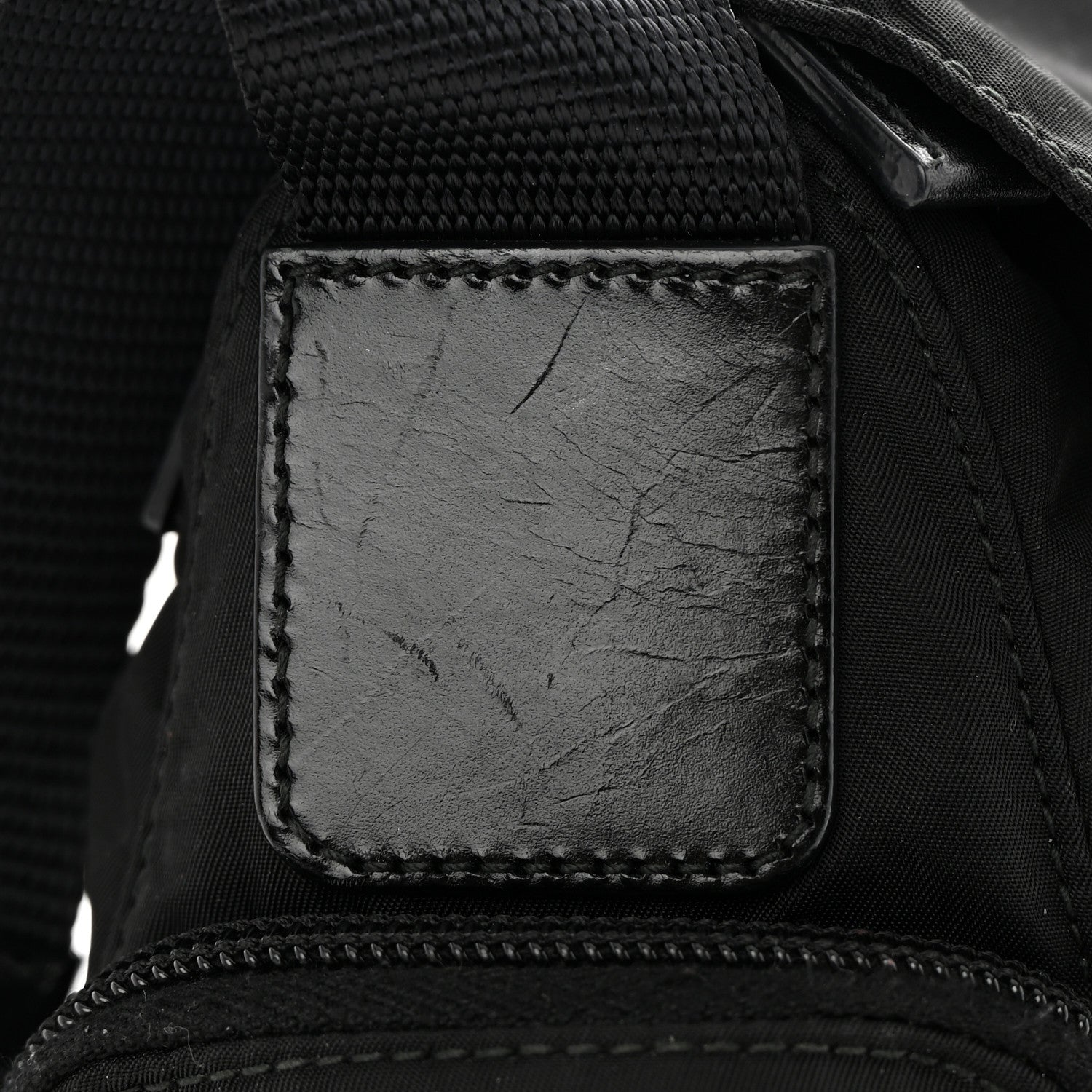 Prada Tessuto Nylon Saffiano Small Vela Messenger Black 10 of 13