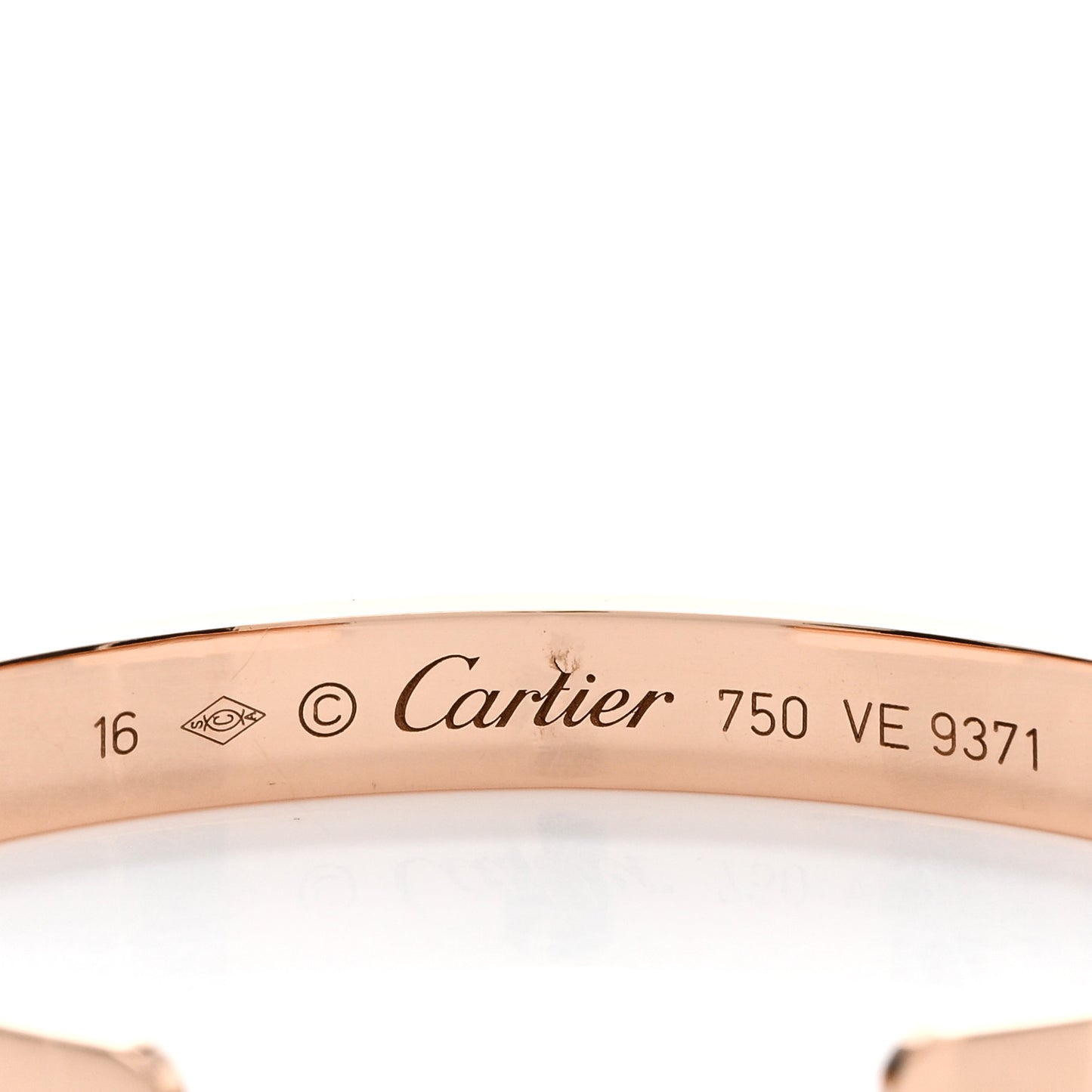 18K Pink Gold LOVE Cuff Bracelet 16