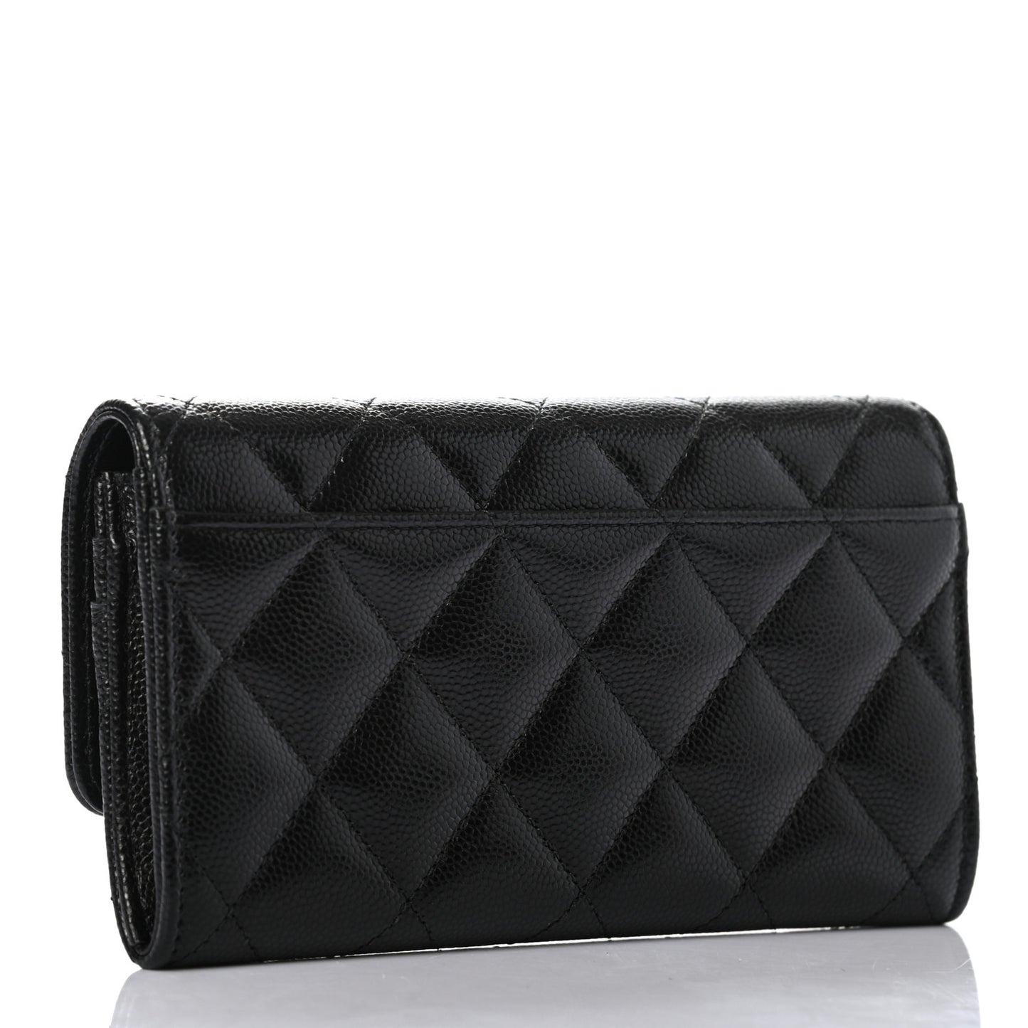 Caviar Quilted Pearl Coco Candy Wallet Black